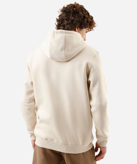 blusão masculino de moletom com capuz estampado bege