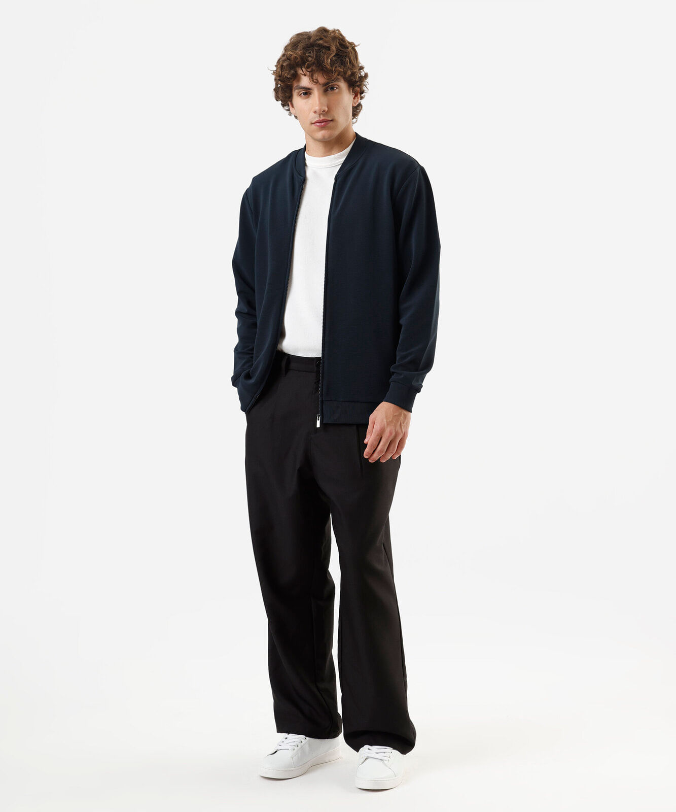 jaqueta slim fit masculina texturizada azul
