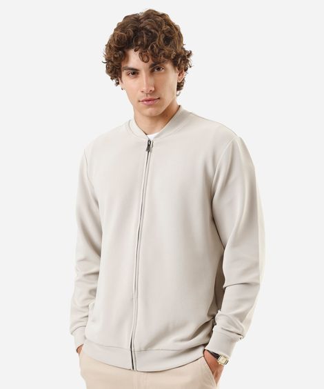 jaqueta slim fit masculina texturizada bege