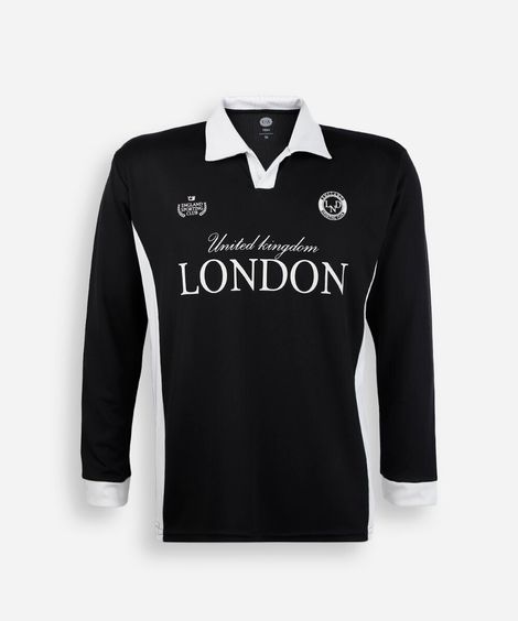 camiseta juvenil com gola manga longa estampada preta