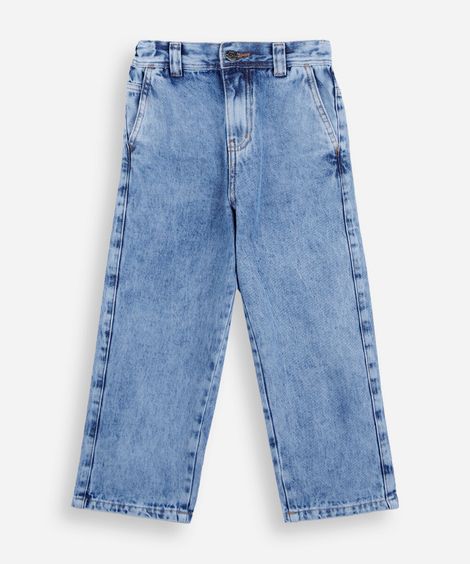 calça baggy infantil jeans azul