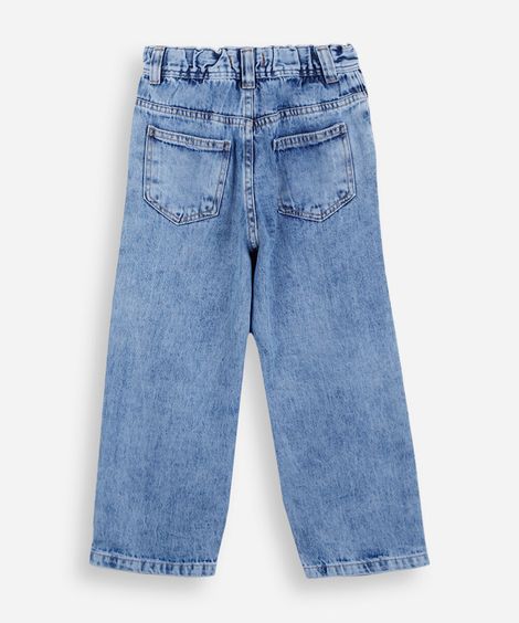 calça baggy infantil jeans azul