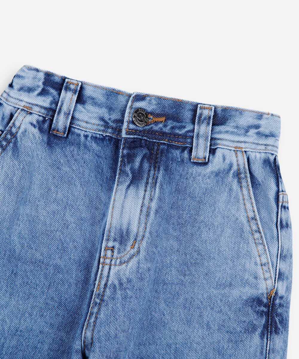 calça baggy infantil jeans azul