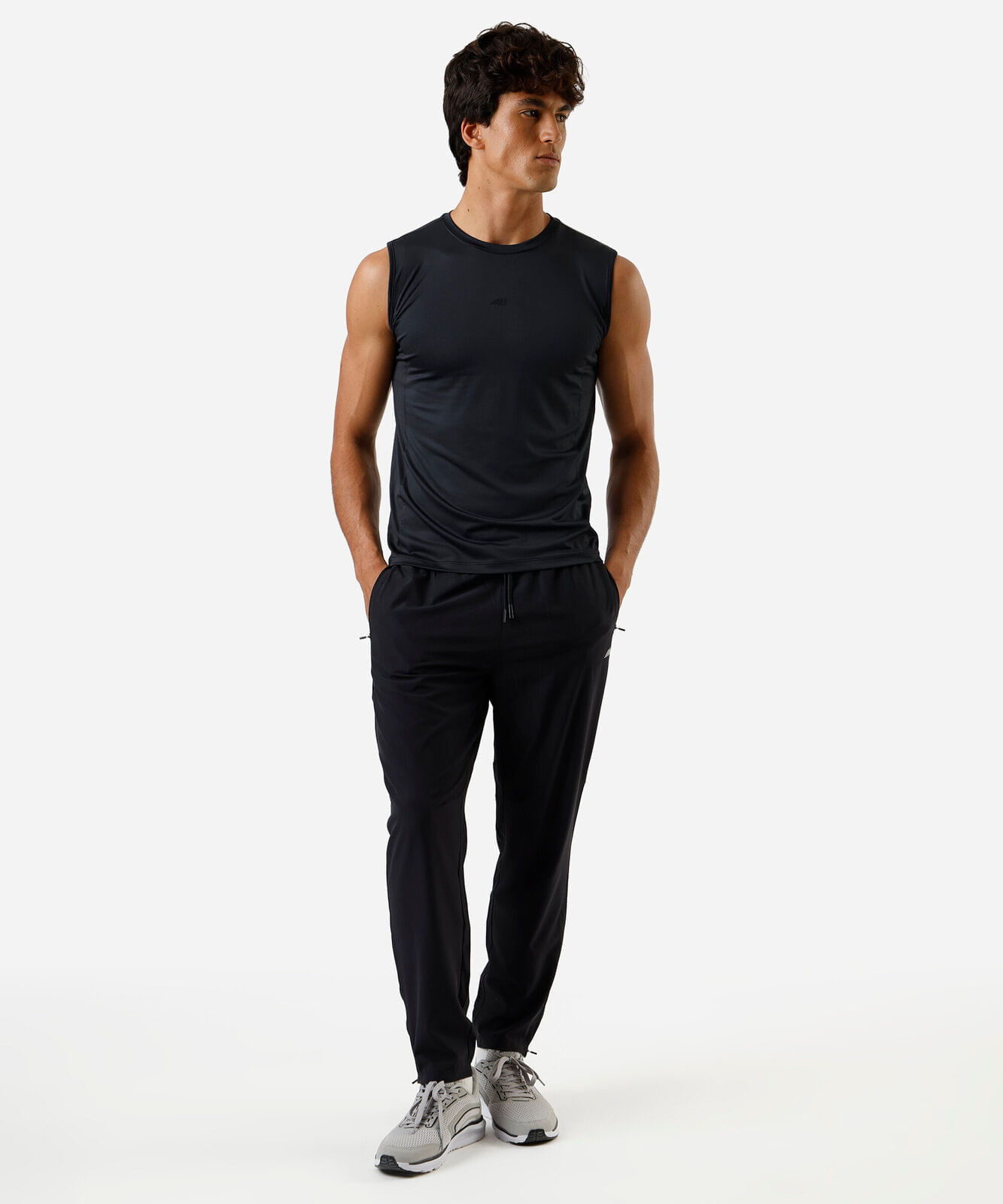 regata esportiva slim masculina com recorte preto