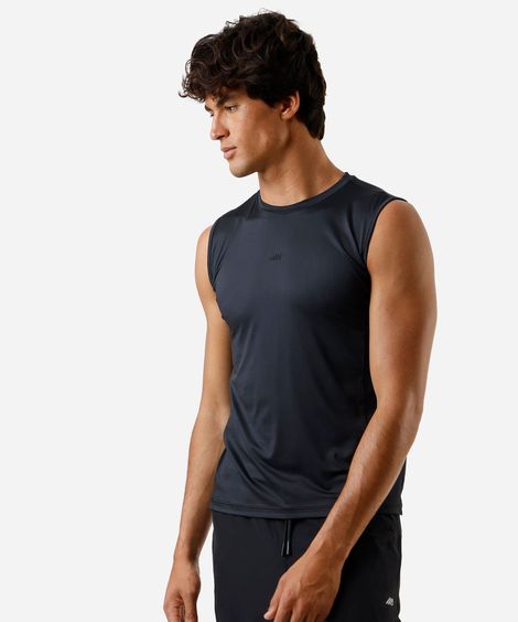regata slim masculina com recorte cea sports preto