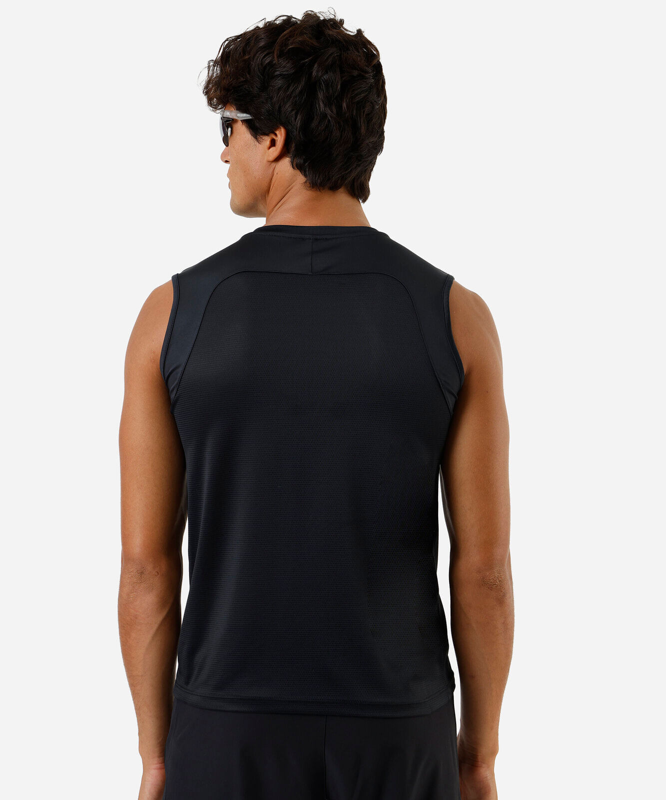 regata esportiva slim masculina com recorte preto