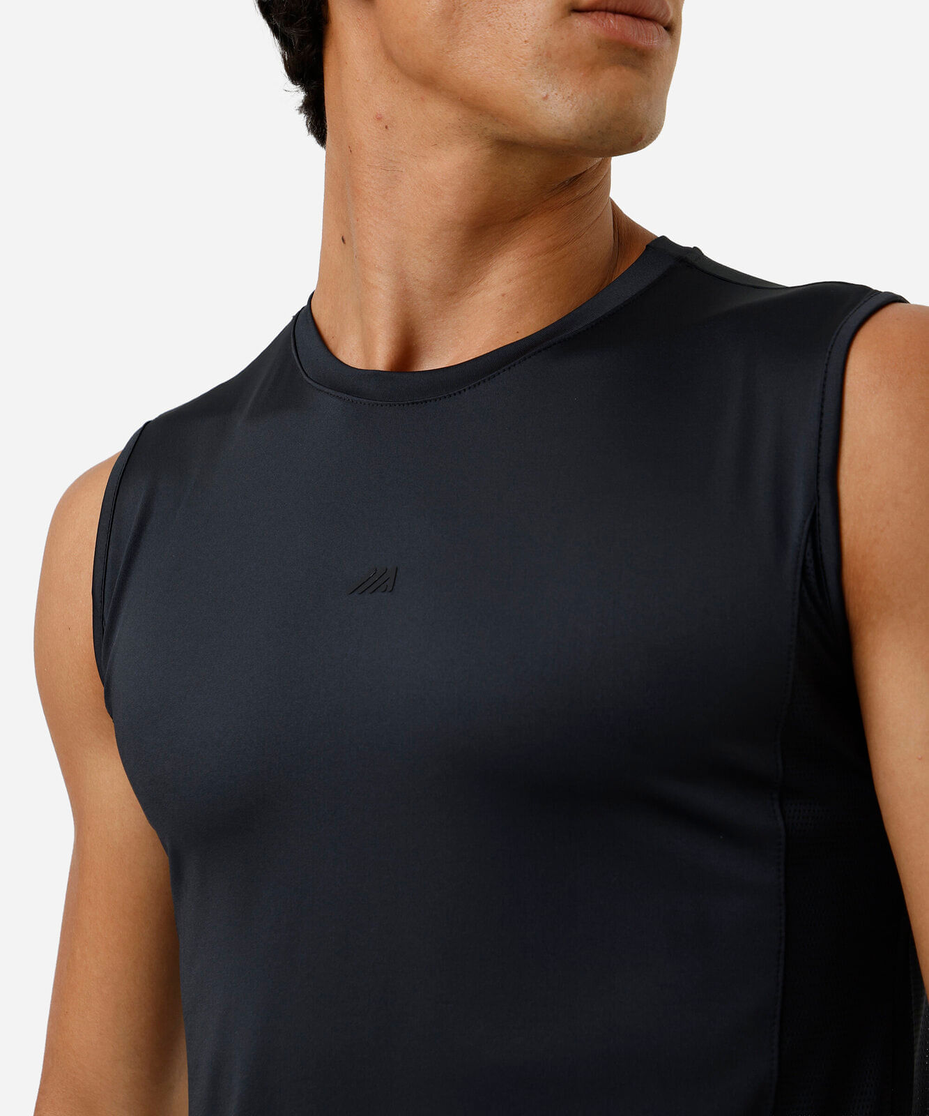 regata esportiva slim masculina com recorte preto