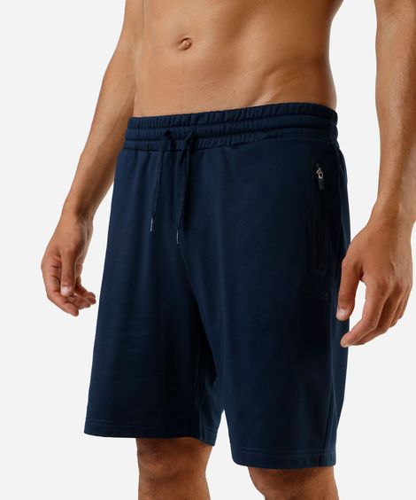 short masculino esportivo bolso com zíper azul