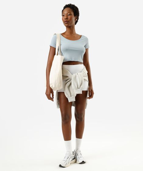 bermuda feminina de poliamida esportiva ace branca