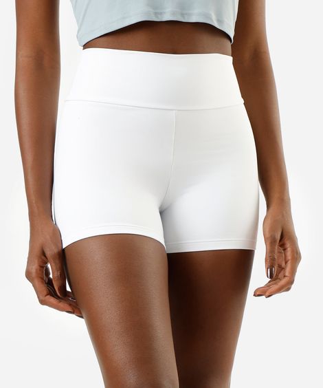 bermuda feminina de poliamida esportiva ace branca