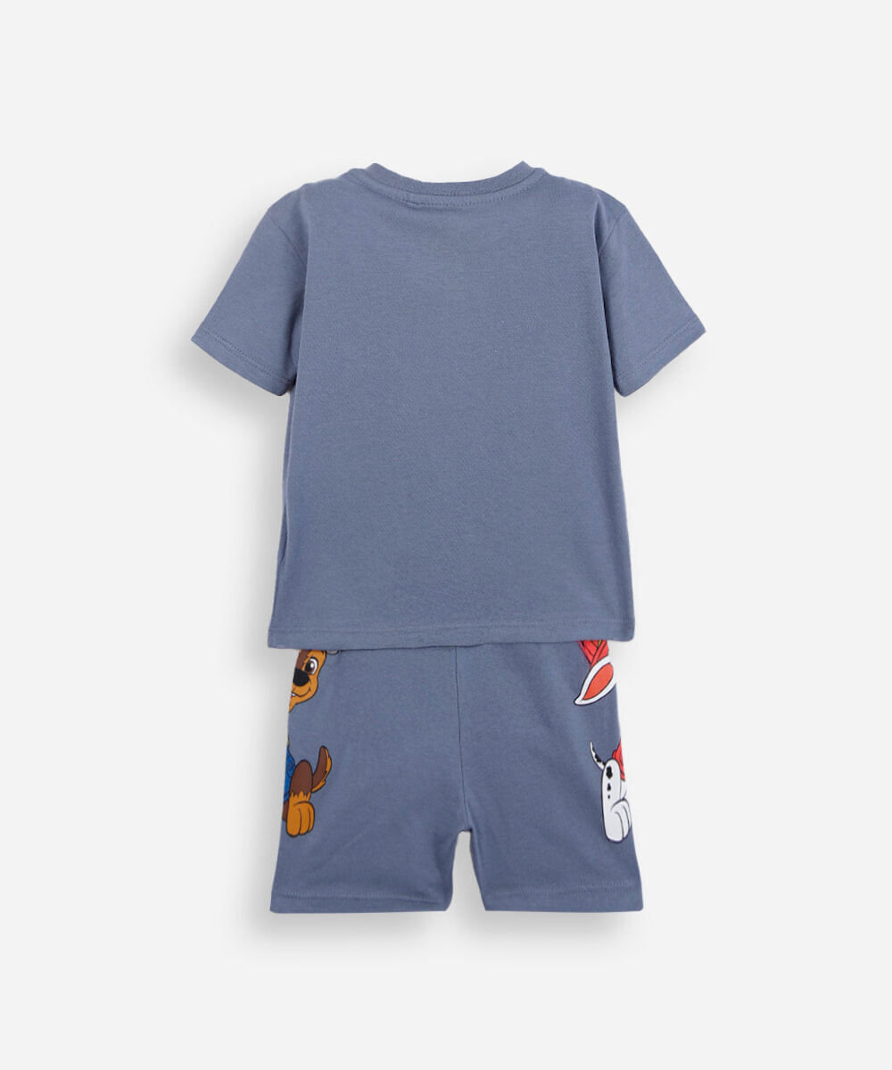 pijama curto infantil de algodão patrulha canina azul
