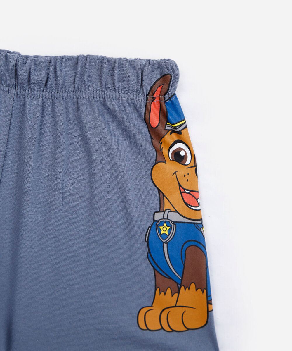 pijama curto infantil de algodão patrulha canina azul