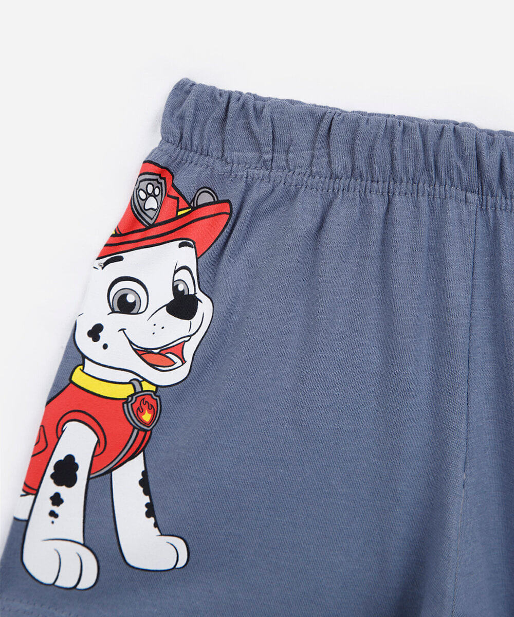 pijama curto infantil de algodão patrulha canina azul