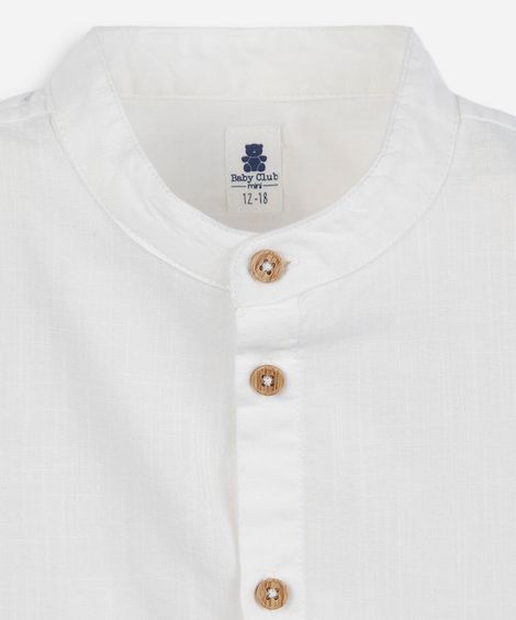 conjunto longo infantil de algodão off white