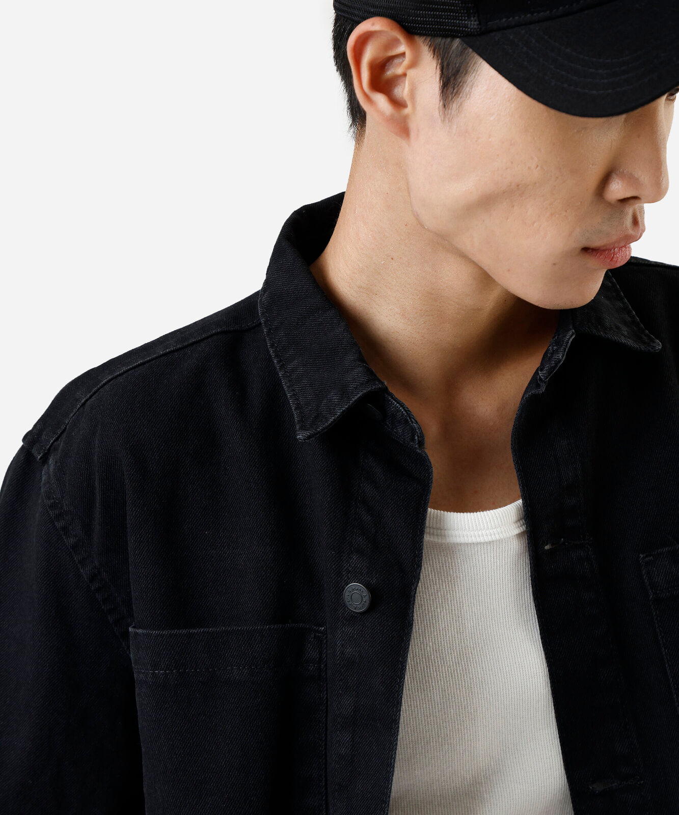 camisa oversized masculina jeans manga longa preta