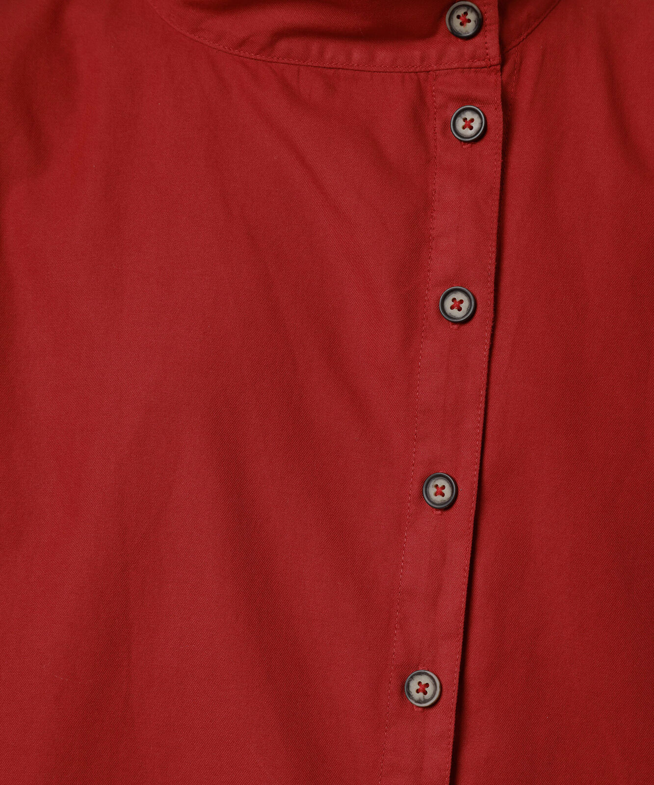 camisa feminina de algodão gola funnel neck mindset vermelha