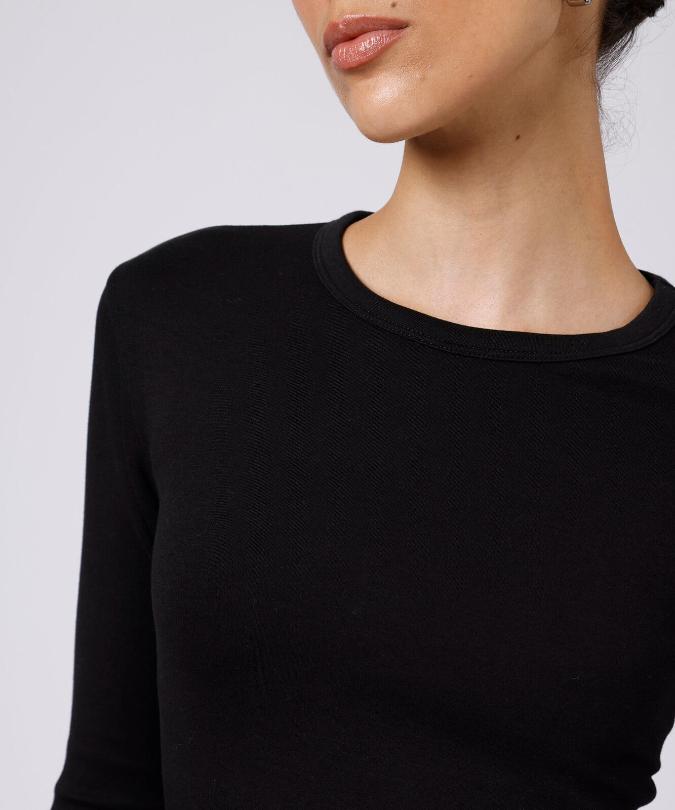 blusa feminina de algodão peruano manga longa mindset preta