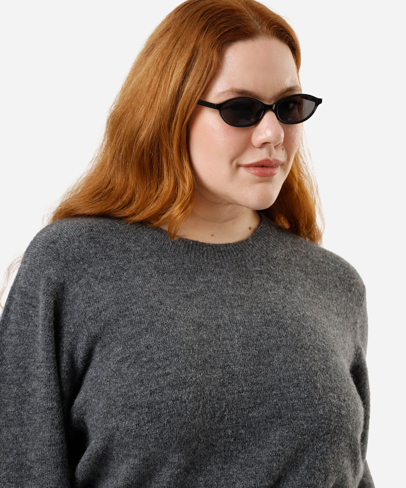 suéter feminino de tricot plus size cinza