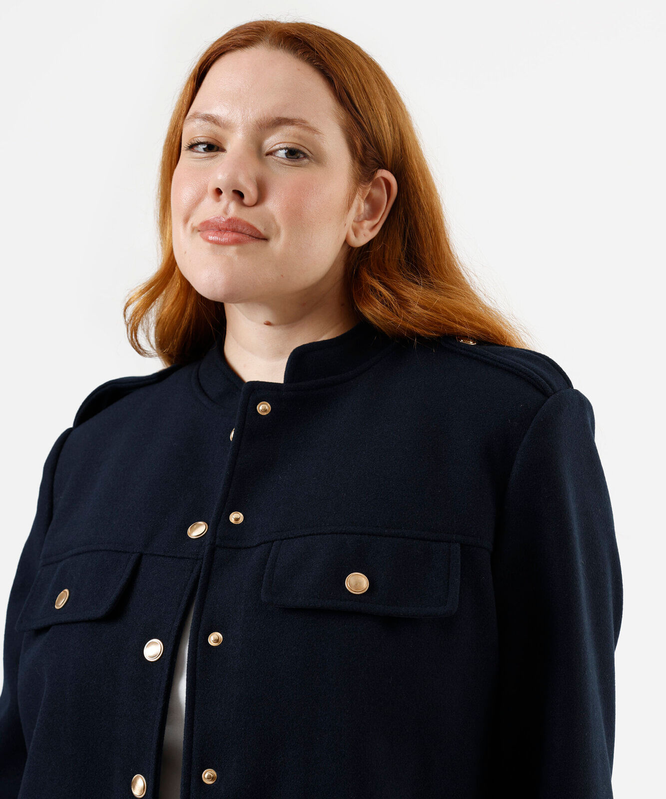 casaco feminino texturizado plus size azul
