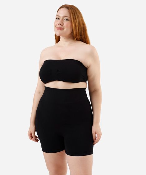calcinha boyshort feminina sem costura plus size preto