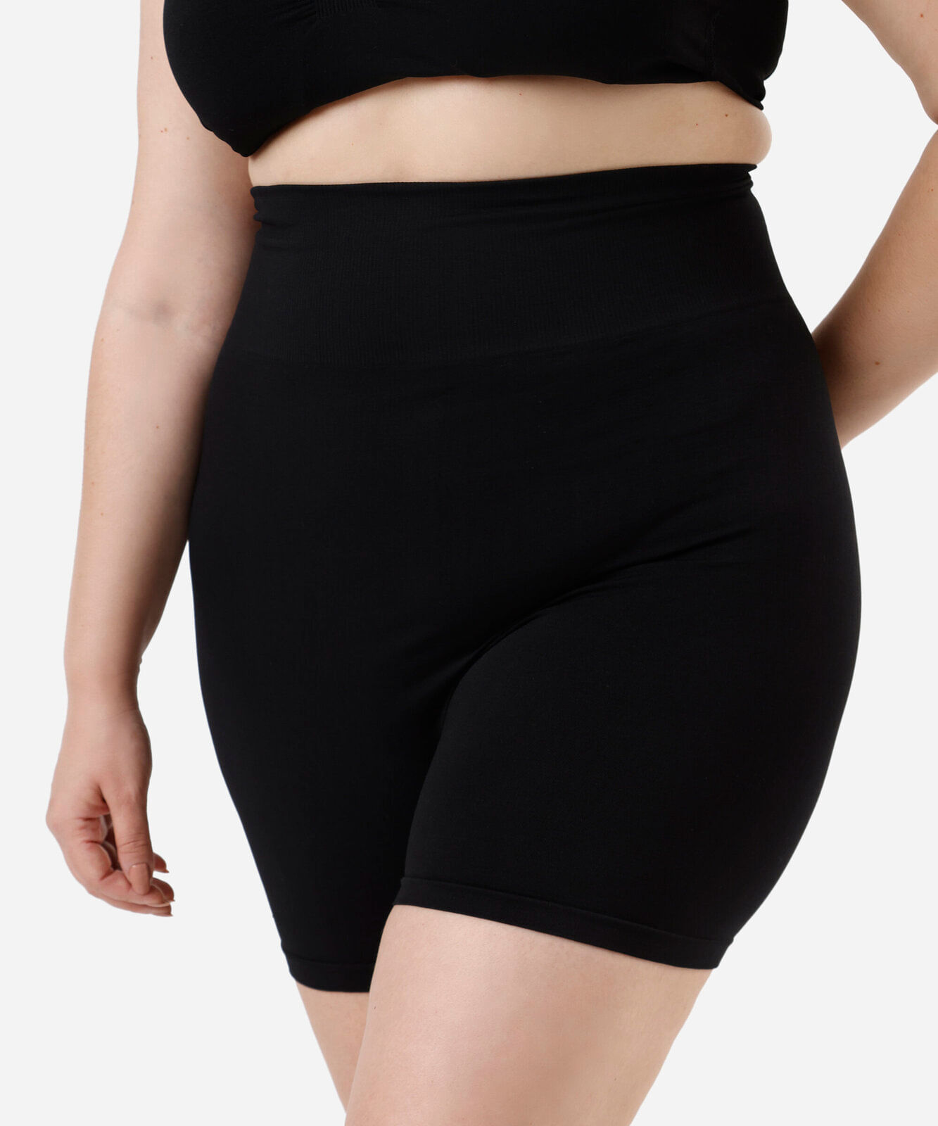 calcinha boyshort feminina sem costura plus size preto