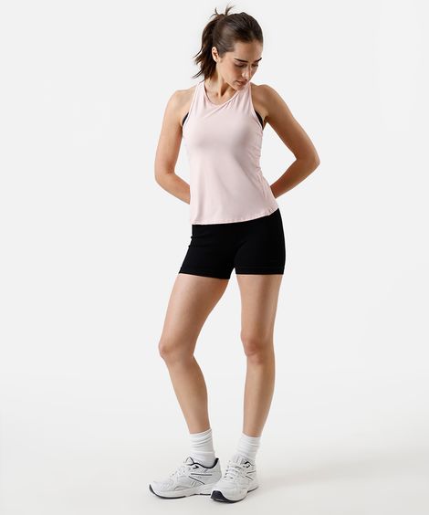 bermuda feminina esportiva sem costura canelada preta