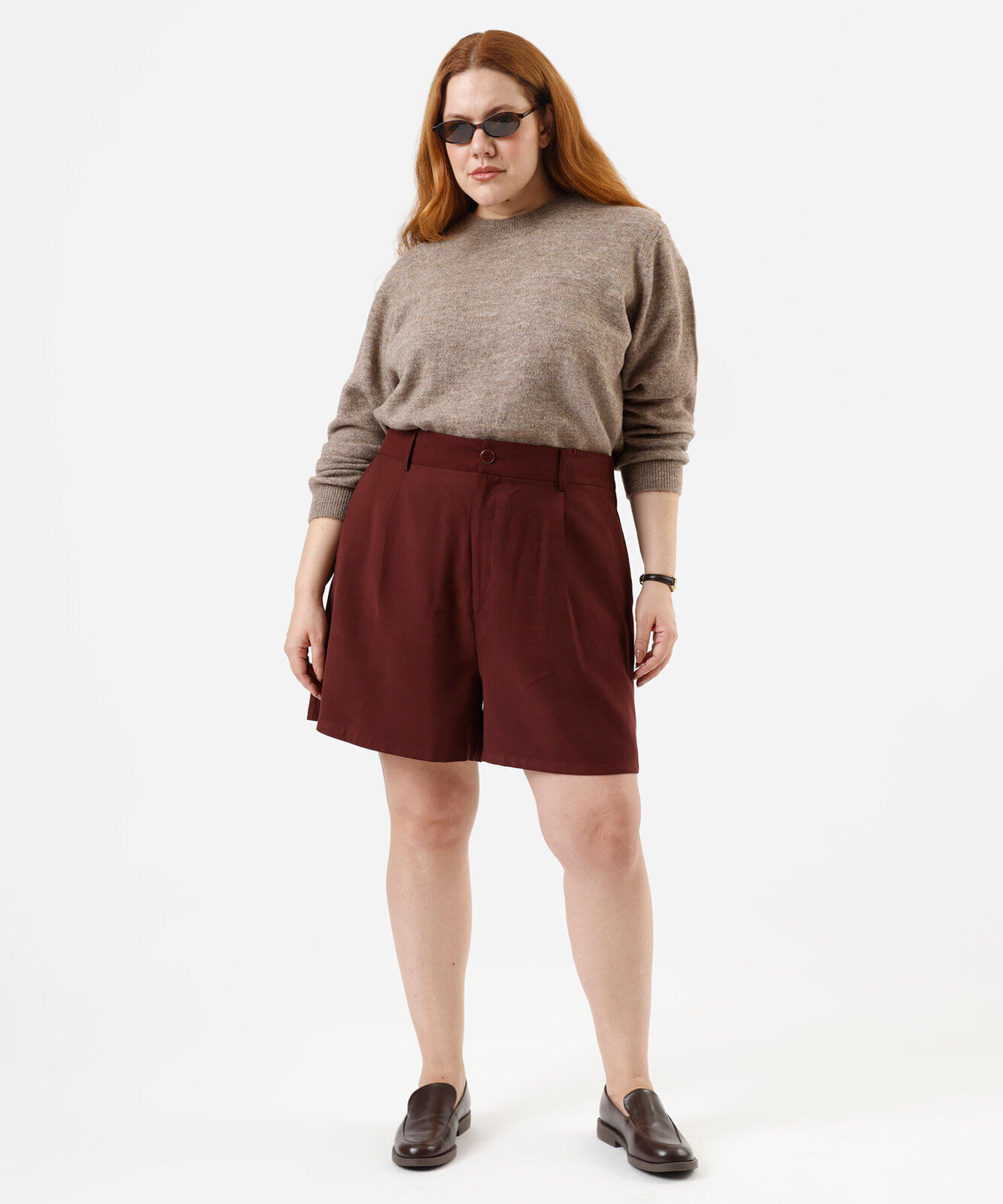 suéter feminino de tricot plus size marrom