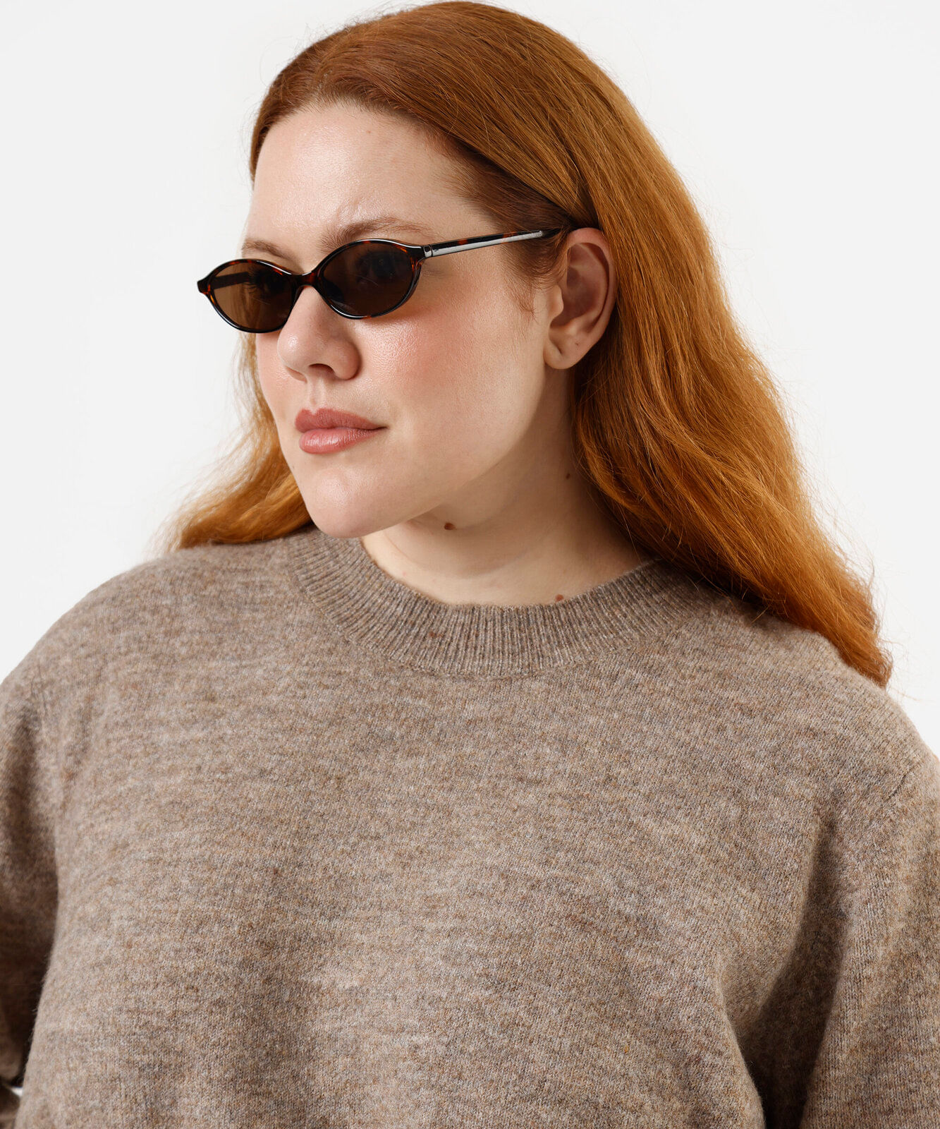 suéter feminino de tricot plus size marrom