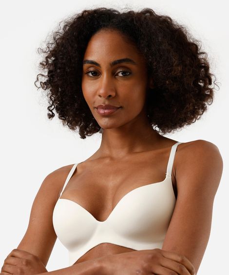 sutiã base feminino de poliamida  selado bege