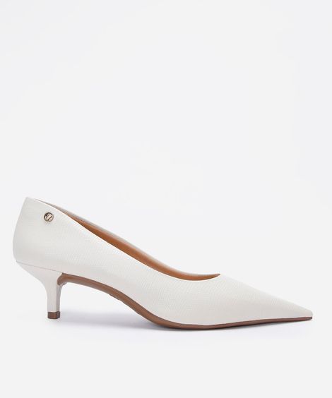 scarpin bico fino salto baixo via uno off white