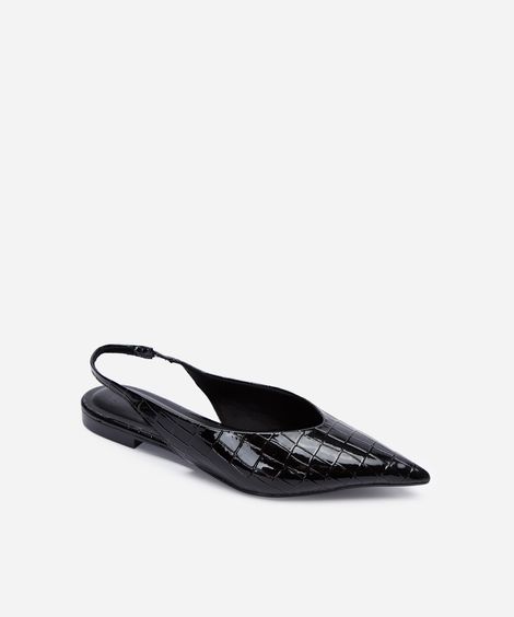 sapatilha bico fino croco preta