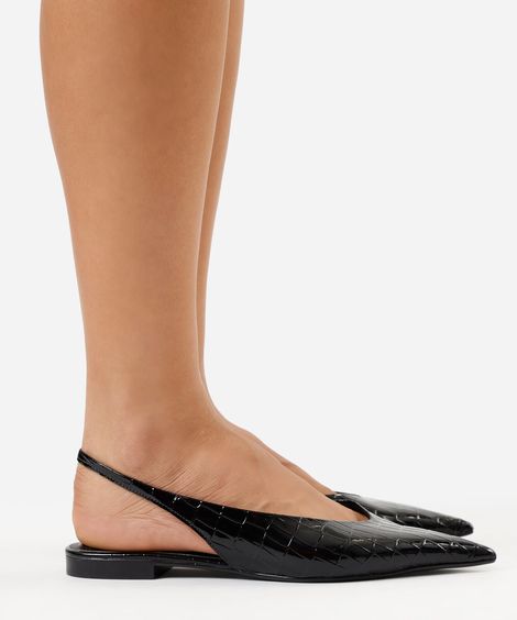 sapatilha bico fino croco preta