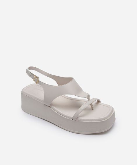 sandália flatform beira rio off white