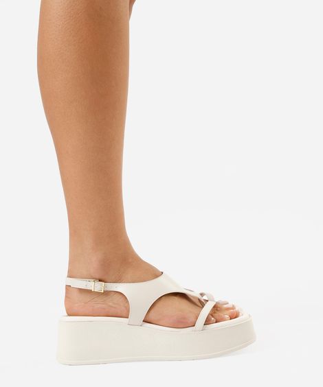 sandália flatform beira rio off white