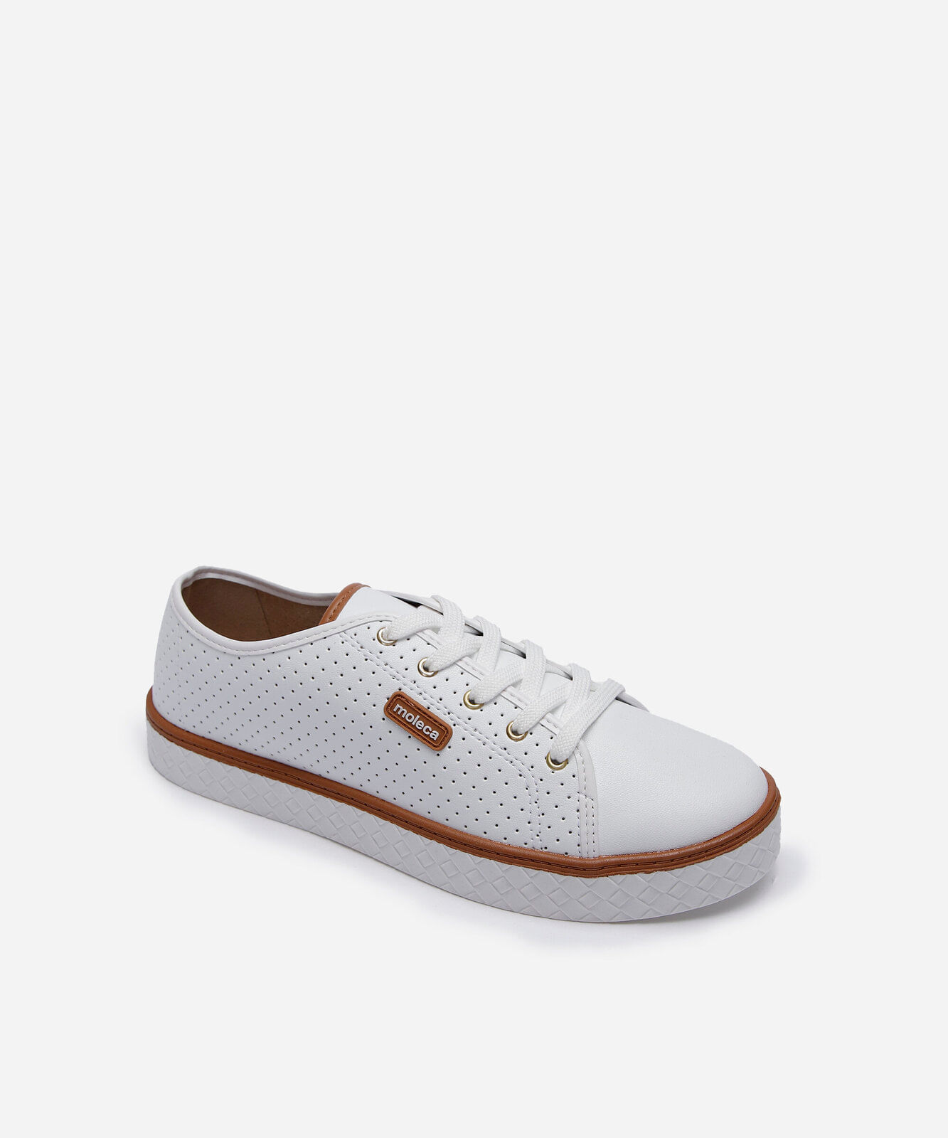 tênis cano baixo com micro furos moleca branco
