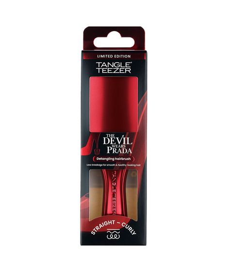 mini escova de cabelo tangle teezer desembaraçadora o diabo veste prada 2 vermelha