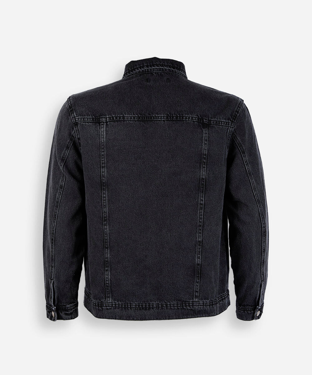 jaqueta juvenil jeans preta