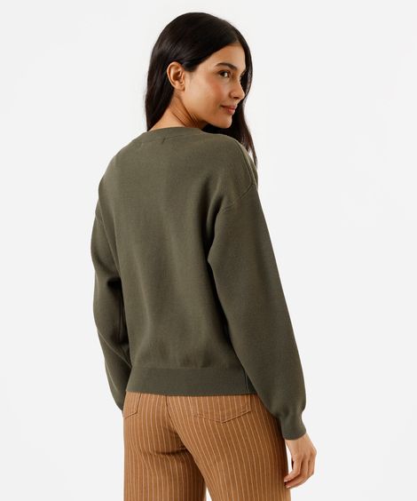 suéter feminino de tricot verde