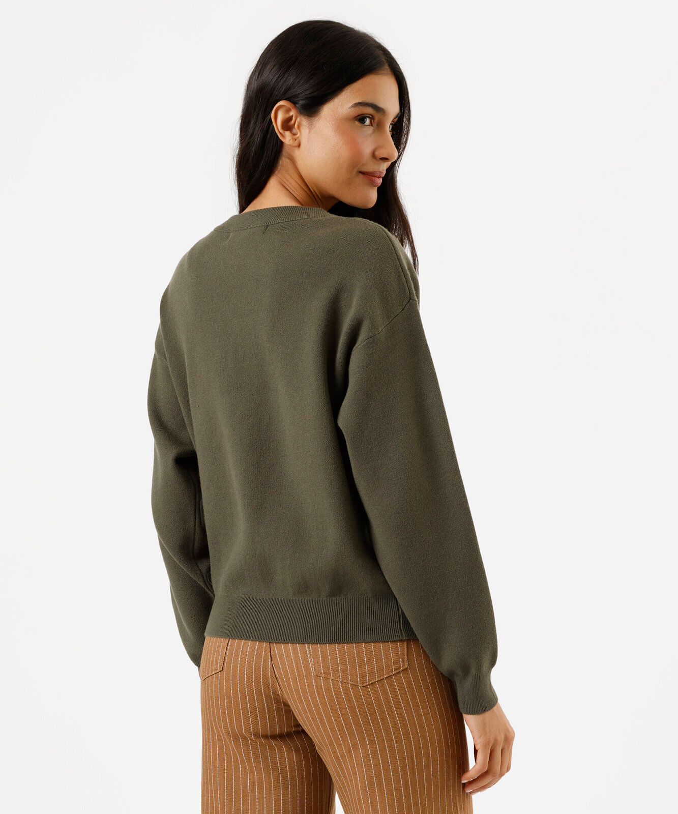 suéter feminino de tricot verde