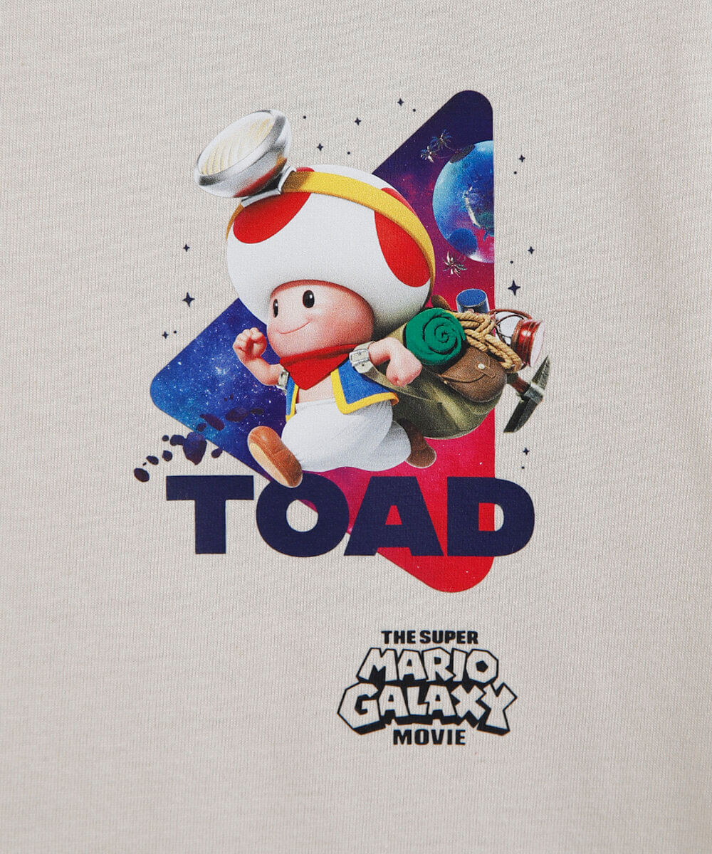 camiseta infantil de algodão manga longa mario bros bege