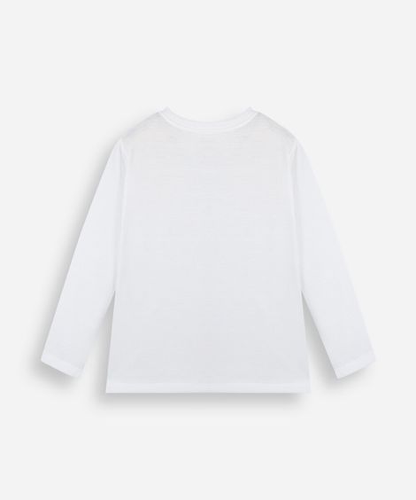 camiseta infantil com algodão manga longa mario bros off white