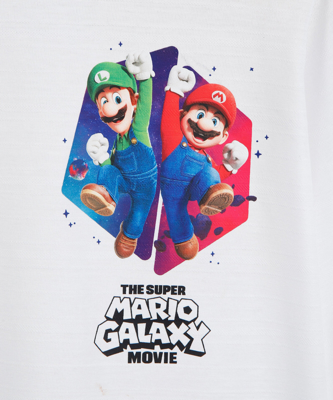 camiseta infantil com algodão manga longa mario bros off white