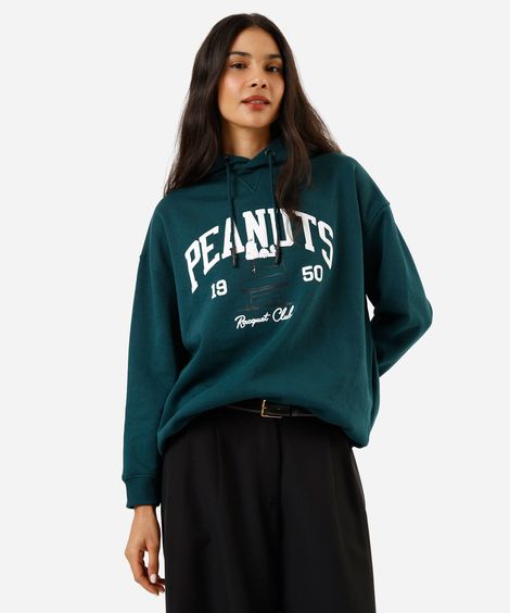 blusão de moletom feminino snoopy verde