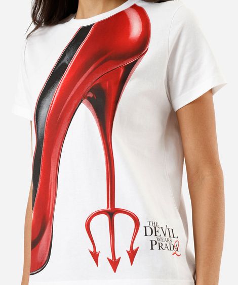 camiseta feminina de algodão o diabo veste prada off white