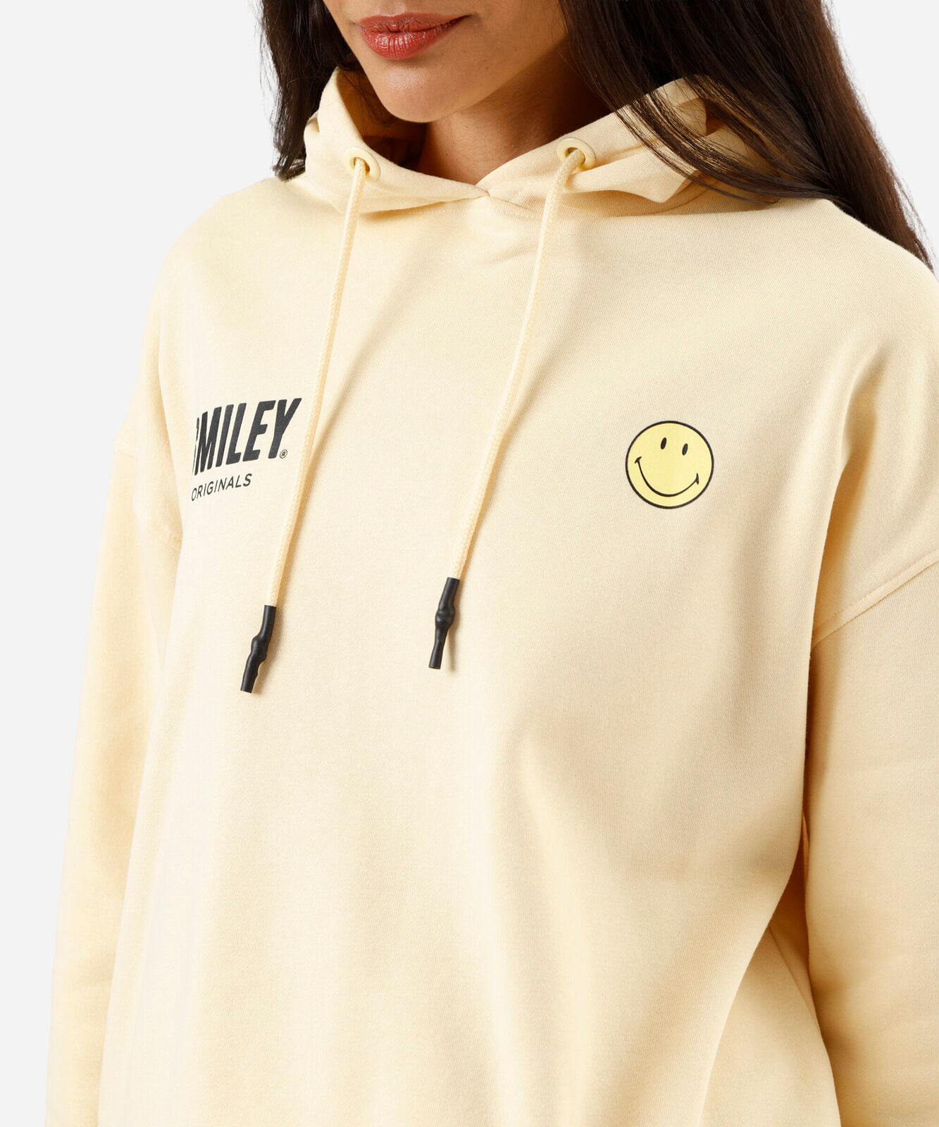 blusão de moletom feminino smiley amarelo