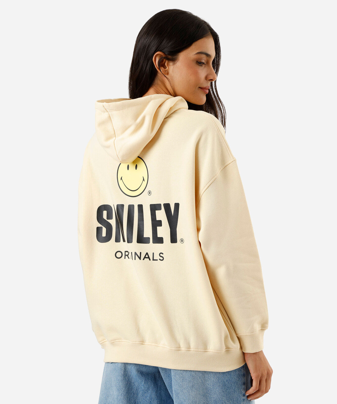 blusão de moletom feminino smiley amarelo