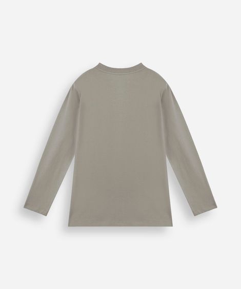 kit de 3 camisetas infantil de algodão manga longa colorido