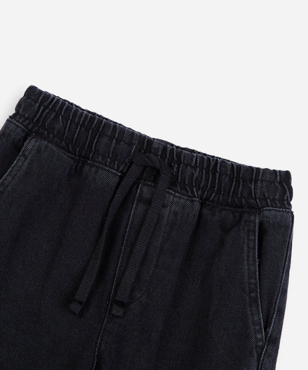 calça jogger cargo infantil jeans preta