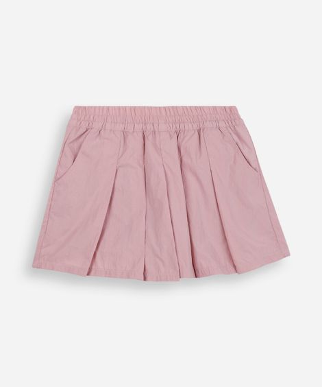 short saia infantil pregas nylon rosa