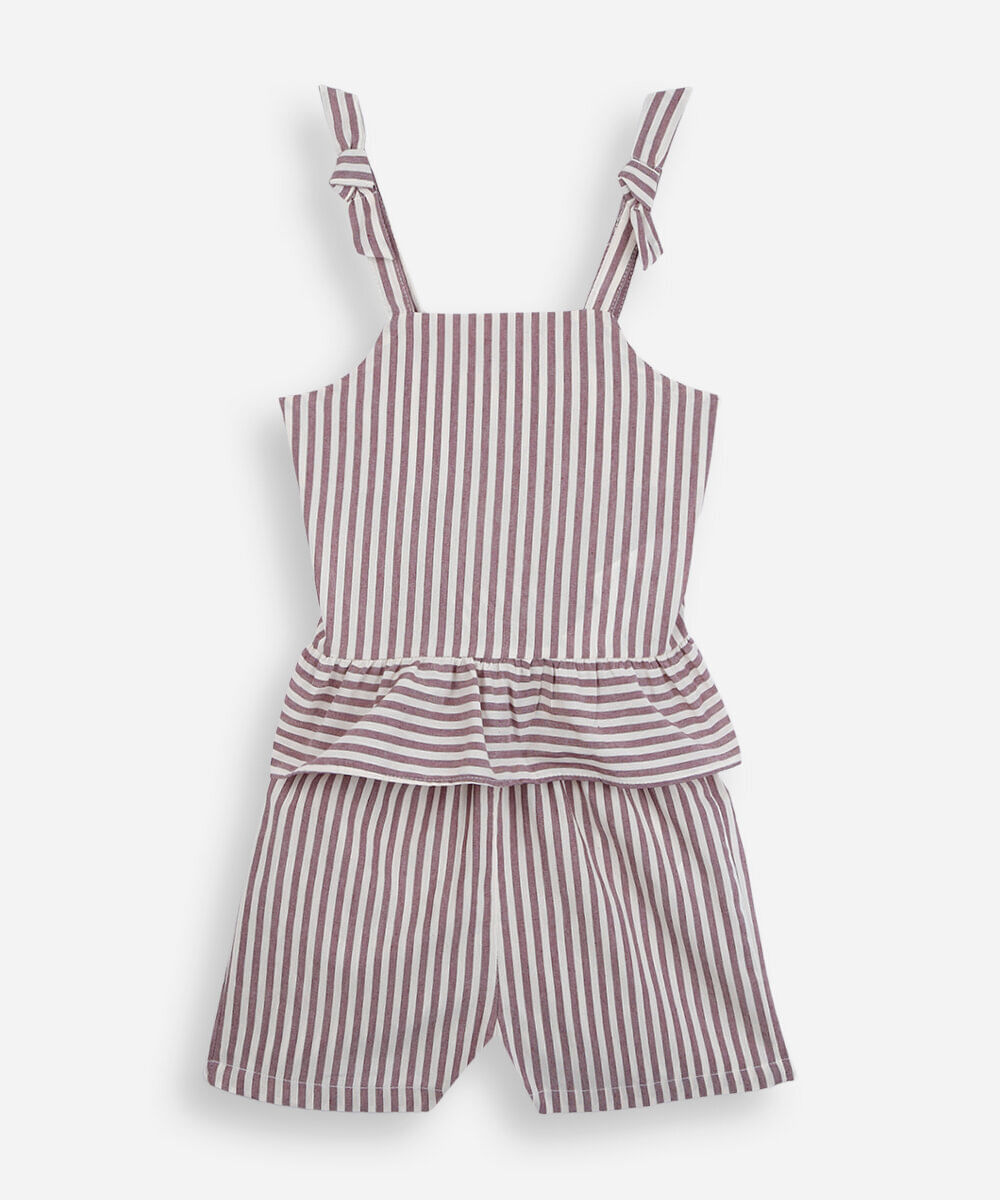 conjunto curto infantil com algodão listrado colorido